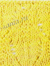 Узор спицами - Ажурные полулистья, фото