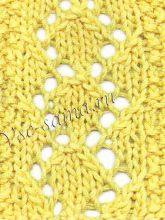 Узор спицами - ажурные ромбики