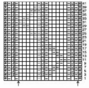 Схема для вязания узора - невидимые диагонали