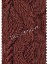 Узор спицами - полоса с косами 1