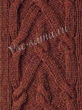 Узор спицами - полоса с косами 3