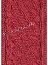 Узор спицами - полоса с косами