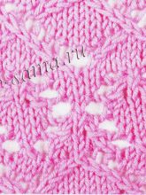 Узор спицами - розовый ажур, фото