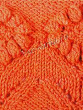 Узор спицами - цветок из шишечек, фото