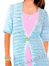 Жакет с короткими рукавами спицами